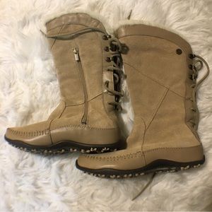 Women's Tan Lace-Up Boots
